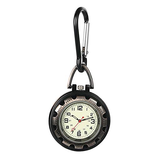 Lancardo Clip On Quartz Watch for Men and Women Glow in The Dark Backpack Buckle Belt Fob Watch for Doctors Nurses Chefs Hiking or Climbing