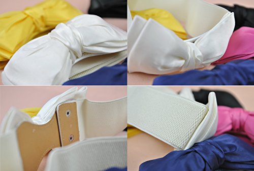 Elastic Stretch Corset Waist Belts Wide Bow-Knot Dress for Womens/Girls (Black)4