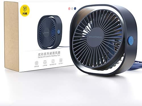 SMARTDEVIL USB Fan,USB Desk Fan,Low Noise Desk Fan,3 Speeds Desk Desktop Table Cooling Fan with USB-Powered,Strong Wind,Quiet Operation,for Home Office (Navy Blue)