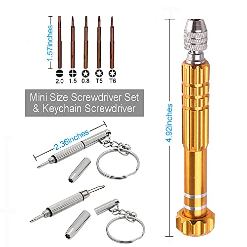 Eyeglass Glasses Screwdriver, Mini Eyeglass Glasses Repair Kit, Multifunctional Small Screwdriver For Laptop, Watch(Yellow) #TOP2