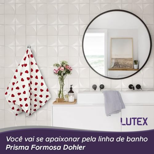 Jogo de Banho Dohler Prisma 100% Algodão 4 Peças - Toalhas Estampadas Coração Bolinha Poá Toalha Mac