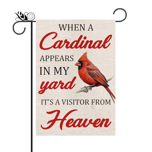 Cardinal Garden Flag Vertical Double Sided Farmhouse Burlap Yard Outdoor Decor 12.5x18 Inch