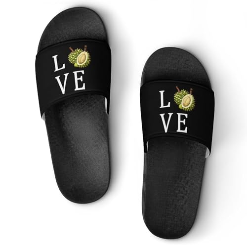I LOVE Durian Unisex Shower Shoes House Slippers Non-Slip Indoor Bathroom Shoes for Pool Beach 43 (265mm)