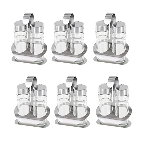 Westmark Ménage Sel et Poivre, 6 Pièces, 3 Pièces, Capacité : env. 40 ml, Acier Inoxydable/Verre, Wien, Argent/Transparent, 650222E2