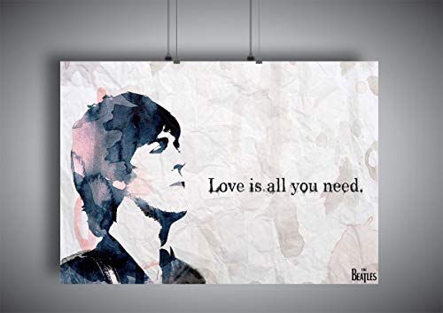 Poster The Beatles Love is All You Need Wall Art - Les Beatles, Paul McCartney, John Lennon, RIngo Starr, George Harrison Poster The Beatles Love is All You Need Wall Art – Image 3