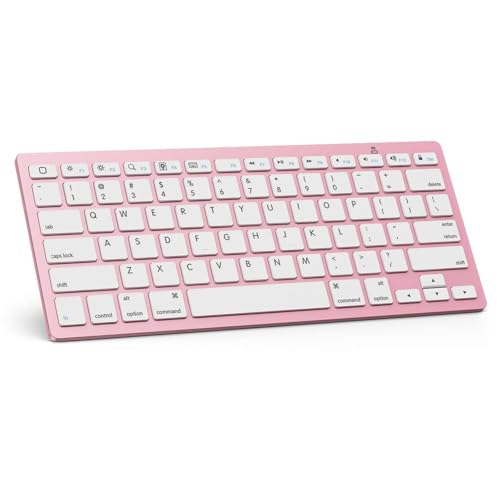 OMOTON Ultra-Slim Bluetooth Keyboard Compatible with iPad 10.9(10th/ 9th/ 8th Generation)/ 10.2, iPad Air 5th Generation, iPad Pro 11/12.9, iPad mini, and More Bluetooth Enabled Devices, Rose Gold