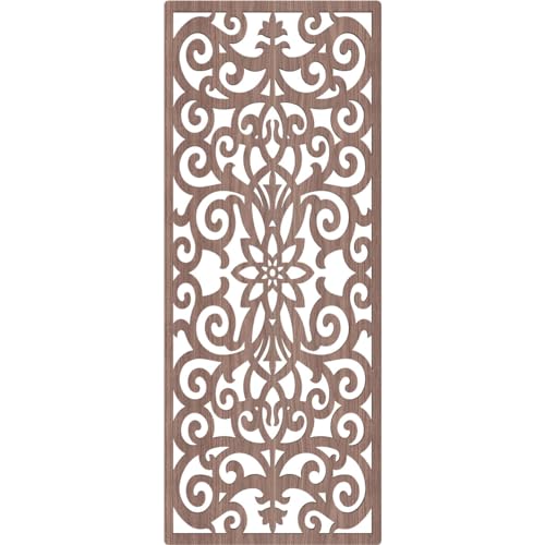 Image of Buel Decorative Pierced Fretwork Wood Wall Panels, 15 3 /8 inchW x 39 3 /8 inchH x 3 /8 inchT, Walnut