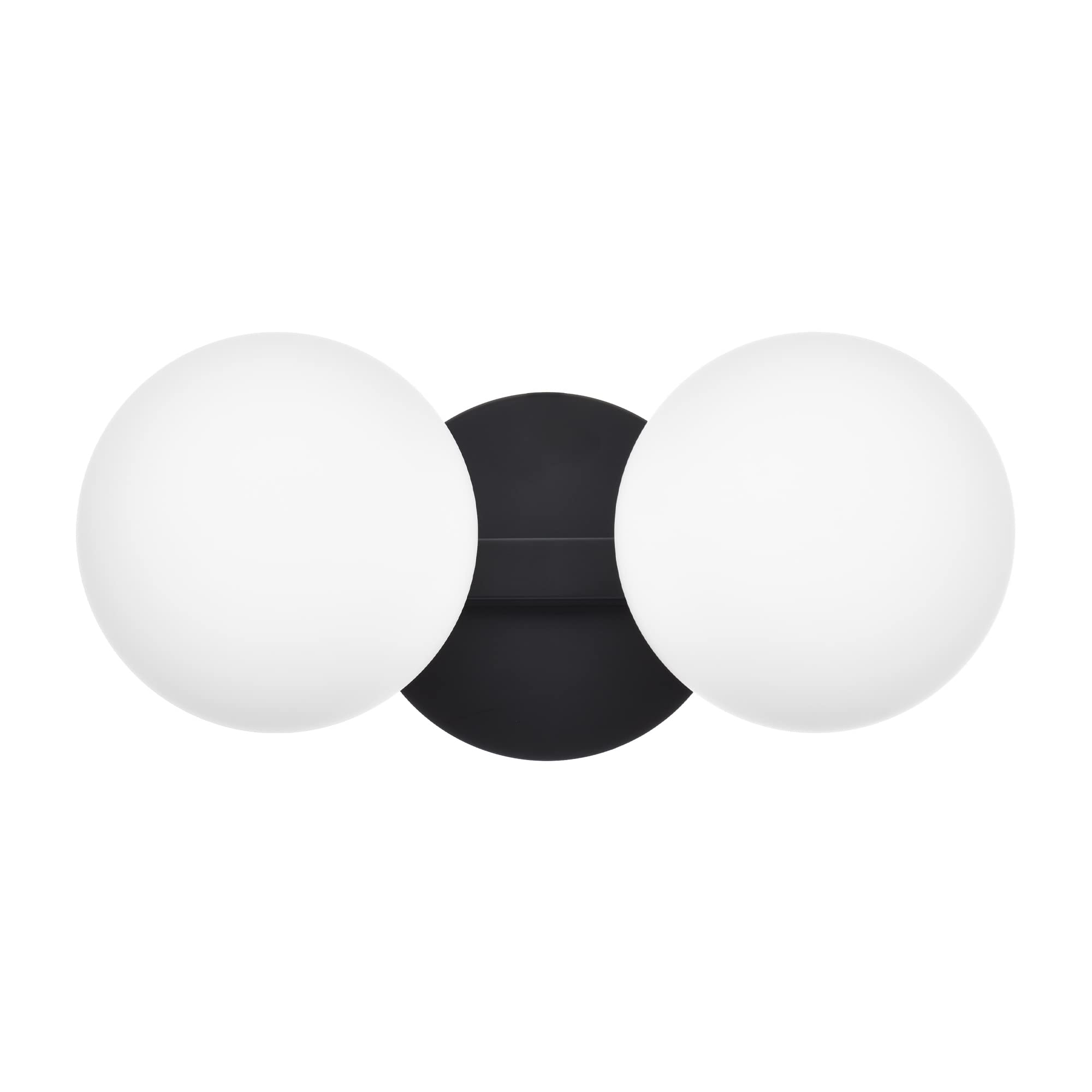 Bathroom Vanity Light Fixtures, Modern 2 Lights Globe Wall Sconce Lighting Matte Black, Porch Wall Mount Light Fixture for Bathroom, Mirror Cabinets Hallway Stairs (Matte Black, 2-Light)