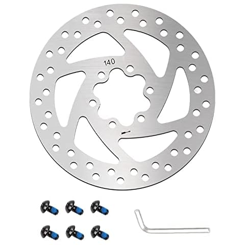 Bike Disc Brake Rotor 140mm Stainless Steel 6 Bolts Brake Disc With Screws (Color : 140mm Silver) Cover