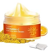 Scarman Turmeric Vitamin C Clay Mask for Dark Spots, Vitamin C Clay Facial Mask for Blackheads, P...