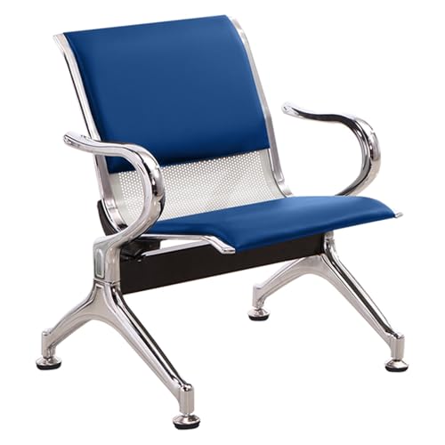 GTHTUHFD Reception Chair - Waiting Room Bench With Arms, Removable Leather Cushion For Hospitals, Banks, And Schools,Blue