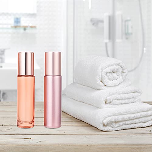 Minkissy 6 frascos de perfume recarregáveis, 10 ml, tubo de rolo de óleo essencial de vidro vazio, l