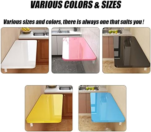 Wall Mounted Desk Wall Mounted Folding Table Drop Leaf Tables for JYDSll Spaces Wall Mounted Table Fold Down Floating Desk for Laundry Room/Study/Bedroom 50x40cm/20x16in Pink