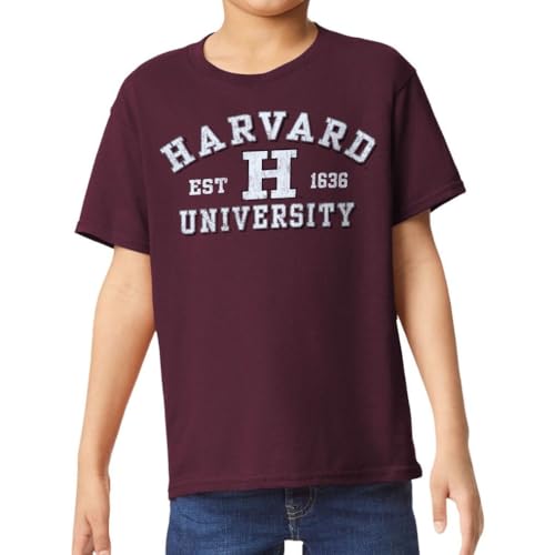Barnesmith Harvard University Apparel Crimson Short-Sleeve Youth T-Shirt, Vintage, Maroon, Medium