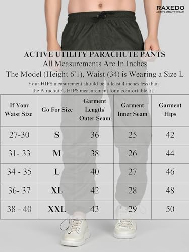 Image of Men's Water-Resistant Parachute Pants | Mens Bottom Wear | Cargo Pants for Men | Korean Pants for Man | Baggy Trackpants | Lightweight Multi-Pocket Utility Fit - Freedom to Move & All-Day Comfort