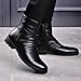 Keilinia Men's Black Leather High-top Dress Ankle Boot,2023 New Fall Winter Fashion Zip Plain Toe Business Casual Short Boots (9.5,Black,9.5)