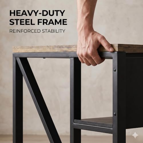 Image of FFO Nexus Executive Director Desk | Office Table | Manager Cabin Work Desk with Modesty Panel & Cable Grommet | Sturdy Metal Frame | Black Top & White Base | DIY 120x80 x75 CM DIY.