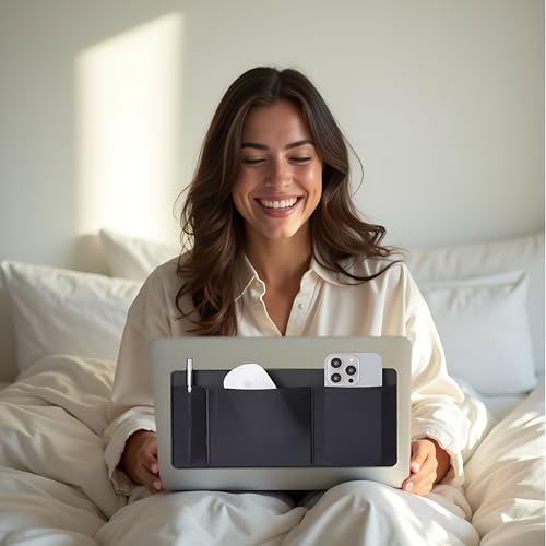 image for AMOZIFY 3-Pocket Organizer, mouse holder for laptop stick on – exter