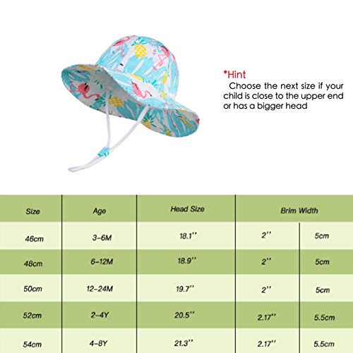 Image of LANGZHEN Sun Protection Hat for Kids Toddler Boys Girls Wide Brim Summer Play Hat Cotton Baby Bucket Hat with Chin Strap