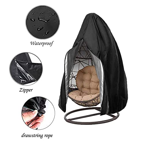 Housse de chaise suspendue extérieur imperméable bâche œuf noir S