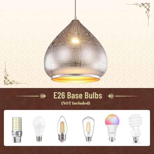 Image of 2 Pack Pendant Light Moroccan Chandelier Vintage Farmhouse Light