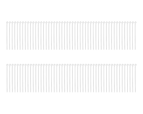 Tupalizy Stainless Steel 0.7mm Pin Thickness Open Eye Pins Wire Straight Needle Pin Headpins for Bead Resin Dangle Earring Keychain Jewelry Making Gift Christmas Ornament,100PCS (50mm)