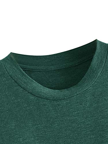 Romwe Women's Plus Size Loose Ruffle Hem Short Sleeve Casual Peplum Blouse Top Dark Green 3Xl #TOP2