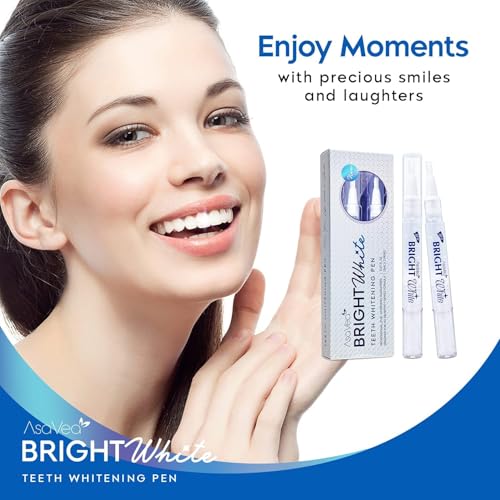 asavea teeth whitening pen-2 pens more than 20 uses effective painless no sensitivity travel friendly easy to use beautiful white smile natural mint flavor