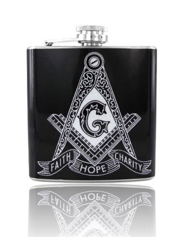 6oz Masonic/Mason Faith Hope Charity Vinyl Wrap Stainless Steel Flask (3)