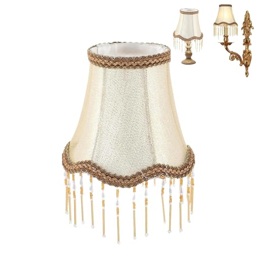 Lampenschirm 70er jahre, Lampe aus den 70 gern, Lampe Kostüm,Vintage Lampenschirm Hut Im Viktorianischen Stil Fransen, Stoff Lampenschirmdekoration für Exquisite Lampe Abdeckung (A 1 Stc)