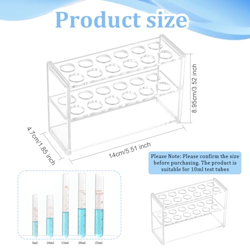 OLYCRAFT 1.8x5.5x3.5 Inch Clear Acrylic Test Tube Rack 12 Sockets Test Tube Display Stands Acrylic Centrifuge Tube Rack Transparent Test Tube Holder for 10ml Test Tube Chemistry Laboratory