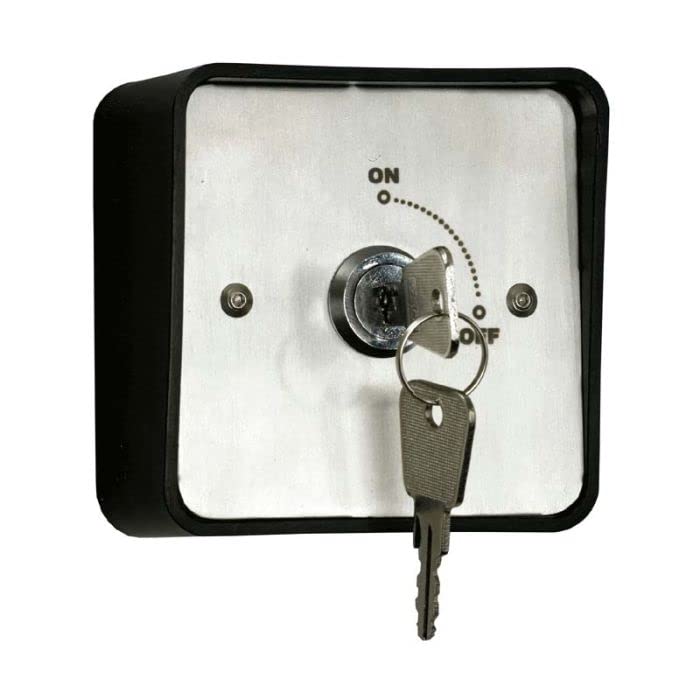 RGL Pair of Keys for KS-2 On/Off Momentary Key Switch with Stainless Steel Plate, Weatherproof Surface Mount
