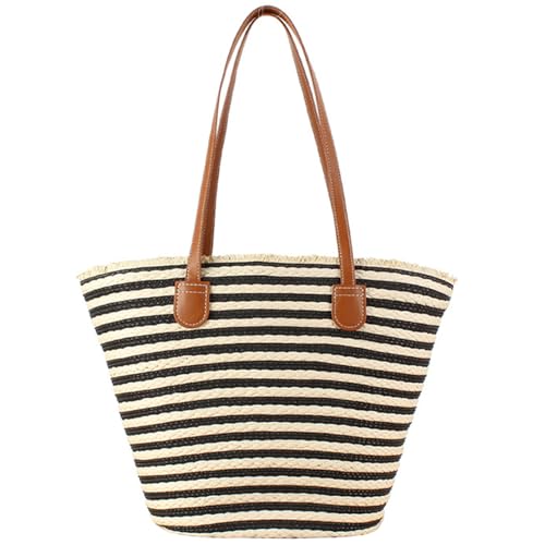 Image of Teeya Straw Crossbody Bag Women Weave Shoulder Bag Round Summer Beach Purse and Handbags