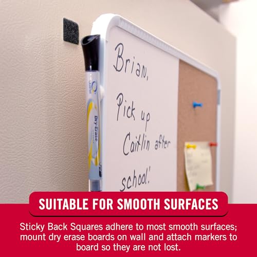 Image of VELCRO Brand Adhesive Squares | 100pk 7 /8 inch Black | Mounting Tape for Office Organization | Hang Classroom Decor Signs Posters and White Boards | VEL-30813-AMS