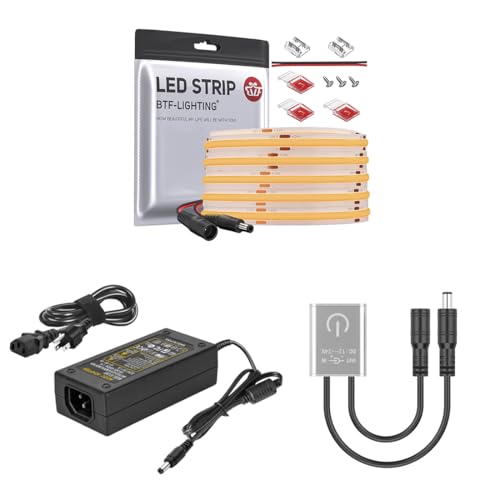 Tira LED BTF-LIGHTING FCOB 16.4 pies, color naranja miniatura 1