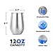 Outdoor Vacuum Insulated Wine Tumblers with Lids (Set of 2), Stainless Steel Glasses 12oz - Double Wall Stemless Metal Cup - Travel, Camping, Lightweight, Unbreakable, Portable, BPA Free