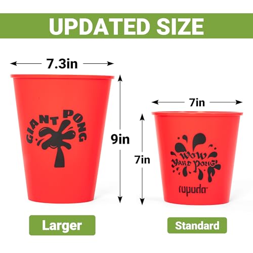 Ropoda BBG-L12 Giant Yard Pong,Yard Games With Durable Buckets And Balls - Choose Red Large, Xl, Or Green - Glow In The Dark, Outdoor Game thumb #1