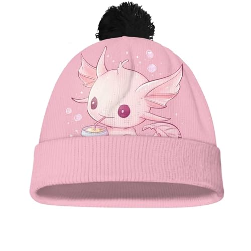 Girls Boys Winter Warm Knit Beanie Pompom Elasticity Slouchy Hat Skull Caps for Childrens