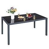 SONGMICS Gartentisch Glas Balkontisch rechteckig Outdoor Picknick Party Tischplatte aus Hartglas - 3