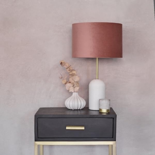 A F N LIGHTINGSModern Velvet Shade Table Lamp with Marble Base-AFN