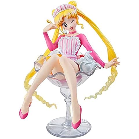 Eamily Scale In Box Model Sailor Moon 20Th Anniversary Moon Hare Fruit Buffy Ice Cream Sitting Figure 12Cm-Eyes Closed Collectible Gift For Kids And Anime Fans Cover