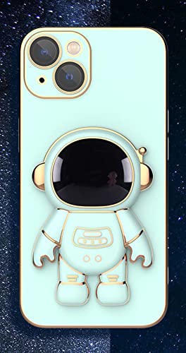 Lswrlixa Astronaut Case Compatible Iphone 14 14 Plus 14 Pro Max 6D Plating Case Cover With Stand Astronaut Case Green For Iphone 14 #TOP1