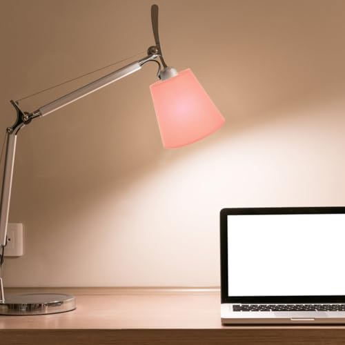 Image of Baluue Pink Fabric Lamp Shade 5.5 Inch Soft Light Diffuser Lightweight Lampshade for Hanging Ceiling Floor and Desk Lamps