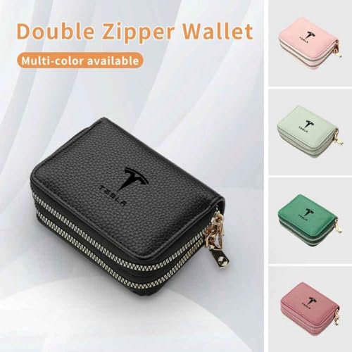 Tesla Leather Wallets, Car Logo, Fashion Wallet, Leather Women's Money Clip, Men's Card Holder, Accessories,Normal-Blue4