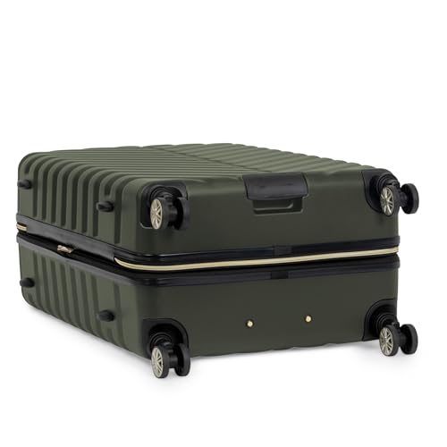 Image of Kenneth Cole REACTION Women's Madison Square Hardside Chevron Expandable Luggage, Olive, 28-Inch Checked, Kenneth Cole Reaction Women's Madison Square Hardside Chevron Expandable Luggage