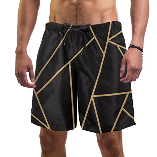Maillots de bain hommes noir et or JDEZ short haut de gamme
