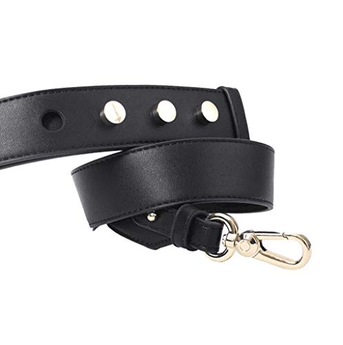 Image of Cross Body Strap Shoulder Strap Adjustable Replacement Strap PU Leather Strap for Handbags Strap Purse Bag Strap (Black)