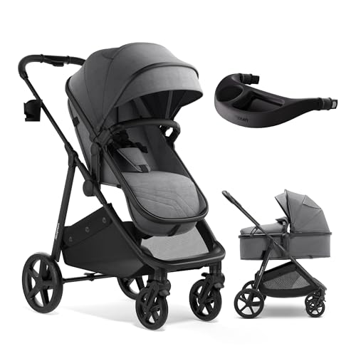 Image of Mompush Wiz 2-in-1 Bassinet Stroller with Snack Tray, Reversible Seat