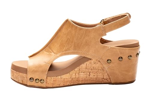 Image of Corkys Footwear Womens Carley Wedges, Featuring Corkys EVA Foam Cushioned Insoles, A 2.5 Inch Heel, Lightweight For All Day Wear, And Hook And Loop Closure