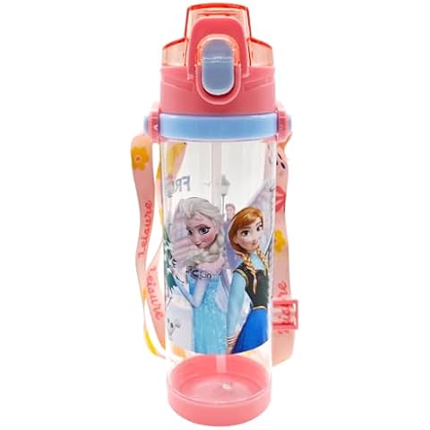 FCXVXCL Frrozen Kids Water Bottle with Straw Cover